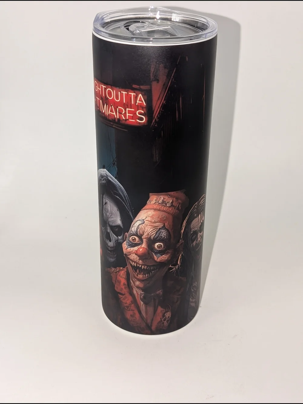 Straight Outta Nightmares Horror Skull Tumbler - 20oz Stainless Steel